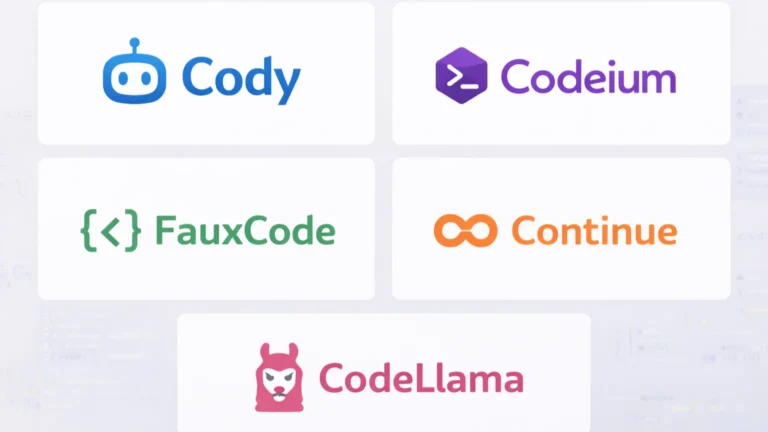 Comparison of top open-source AI coding assistants in 2025: Sourcegraph Cody, Codeium, FauxCode, Continue.dev, and CodeLlama