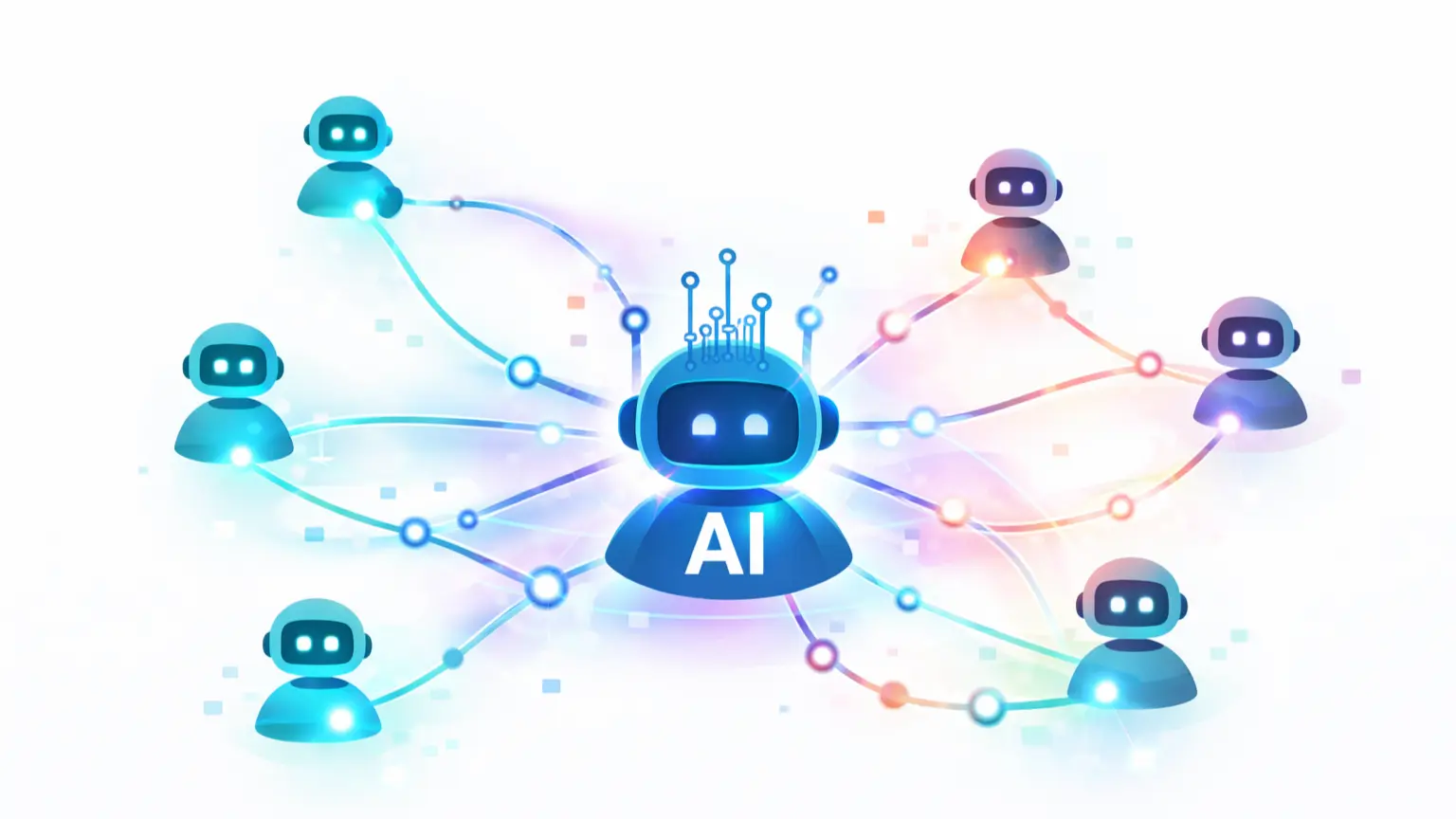 AI agents system showing autonomous decision-making and connected intelligent workflows